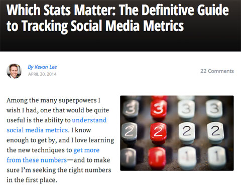 kevan lee metric article