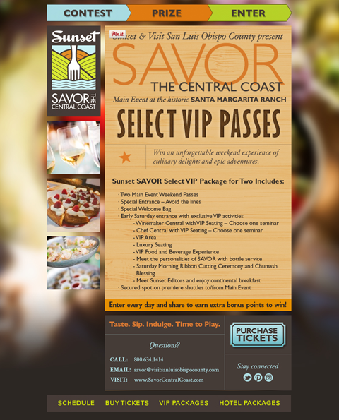 savor the coast facebook promotion prize