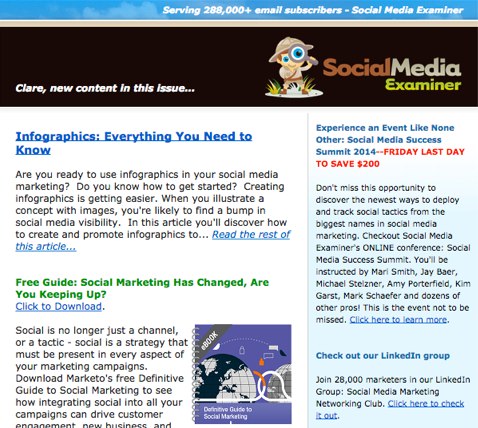 sme newsletter screen shot