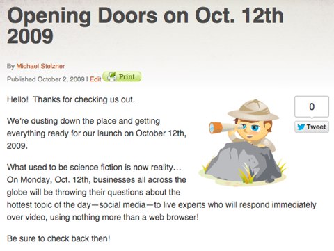 Social Media Examiner’s official announcement of its launch back in 2009.