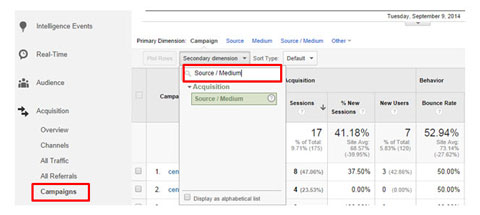 filtering for secondary dimension in google analytics