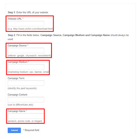 fields for custom utm parameters