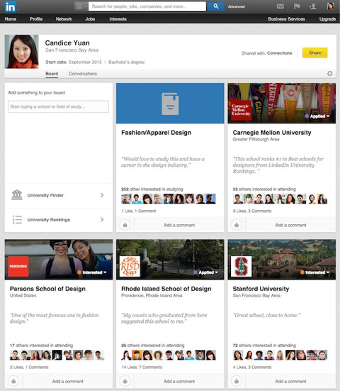 linkedin student decision boards