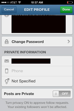 instagram privacy