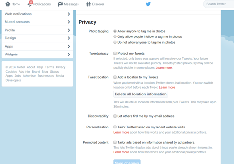 twitter privacy settings