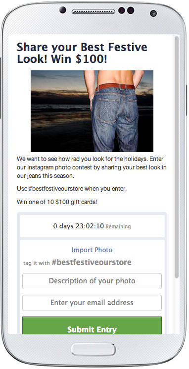 email gated instagram contest