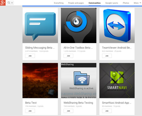 beta testing communities on google+