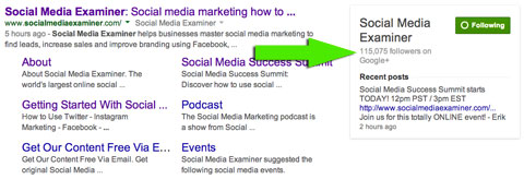 social media examiner in google search