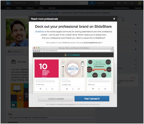 linkedin professional brand on slideshare