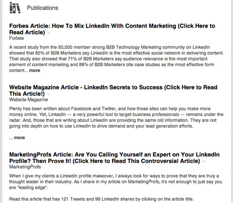 linkedin publications