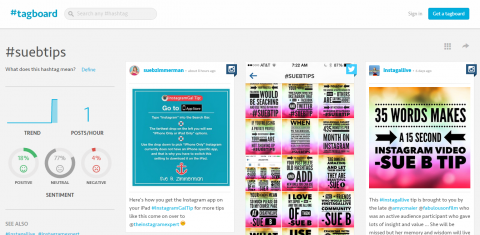 Use Tagboard to claim and check on your unique hashtags on Instagram.