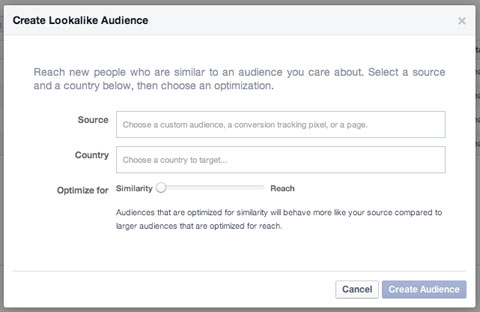 lookalike audience creation in facebook