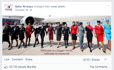 qatar airways facbook cover image post