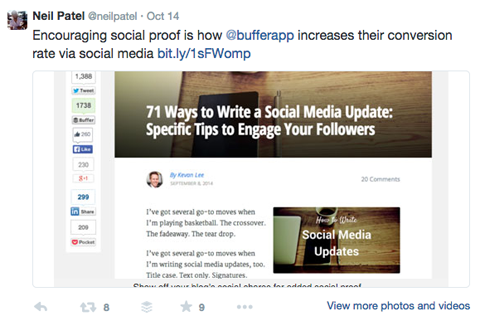 buffer blog post promoted by neil patel