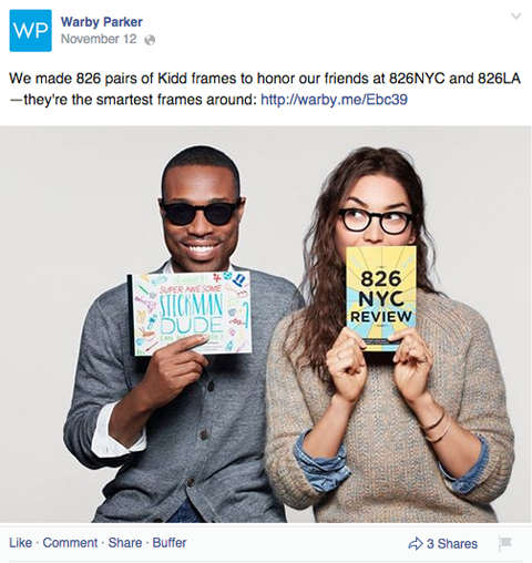 warby parker facebook post