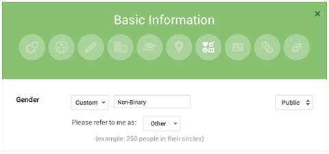 google plus gender