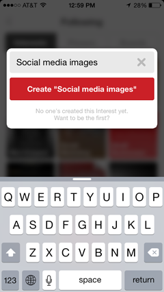 create pinterest interest on ios