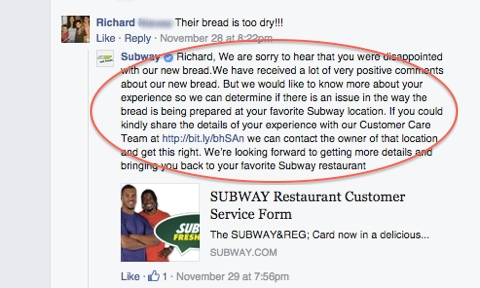 subway customer response