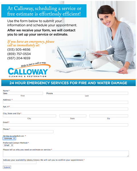 calloway cleaning form