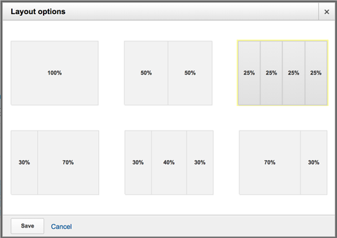 choosing a custom dashboard layout