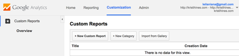 custom reports in google analytics