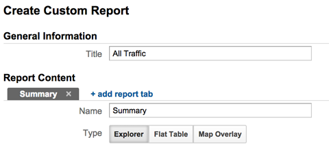 creating a custom report