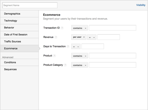 ecommerce purchase segment