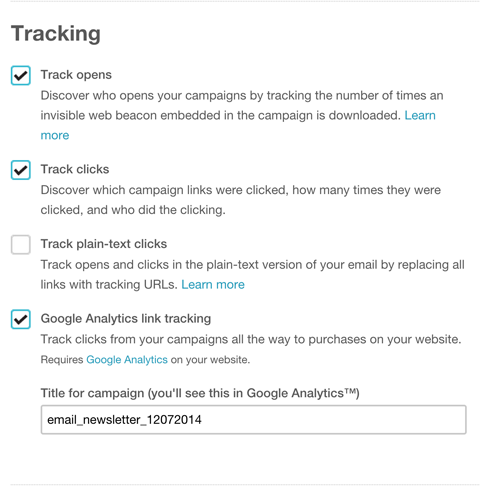 add utm parameter tracking in mailchimp