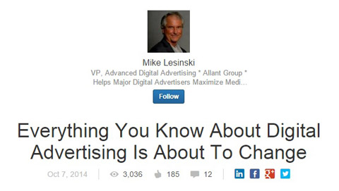 mike lesisnki linkedin content article