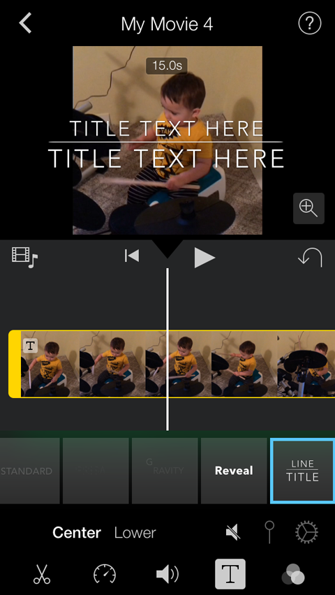 title style in imovie