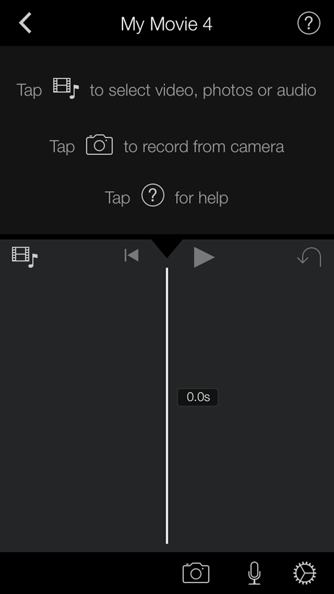 edit screen in imovie