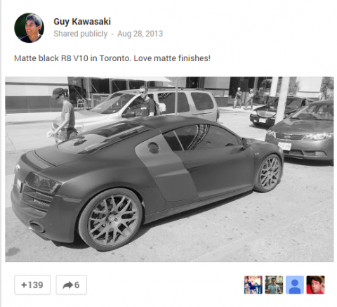 An example of a photo Guy shared multiple times and received tons of engagement each time.