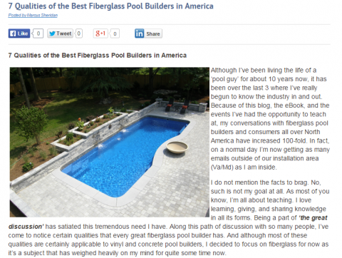 Marcus Sheridan's blog shows how blogging can propel a small business to success.