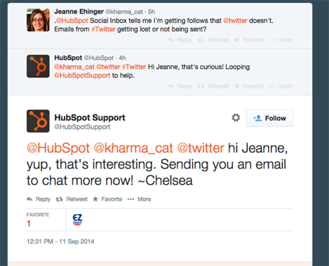 hubspot conversation on twitter