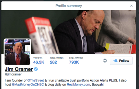 @jimcramer twitter bio