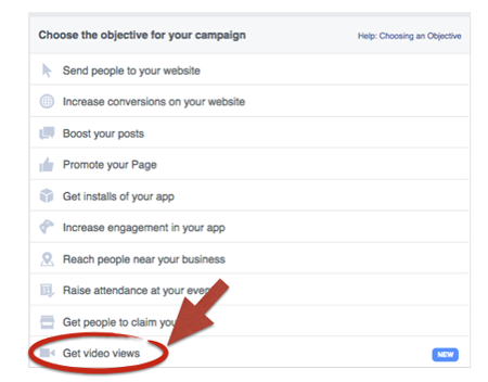 get video views campaign objective