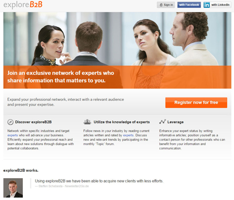 exploreb2b website