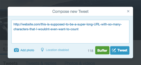 tweet with a lengthy url