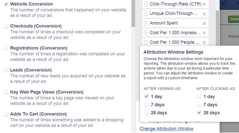 You have six tracking options for