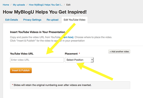 adding youtube in slideshare