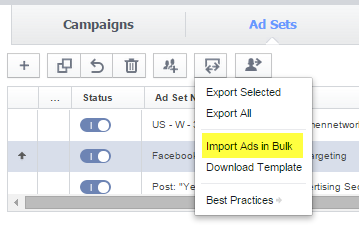 bulk upload for ads in power editor