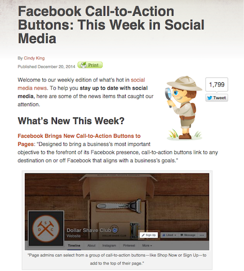 social media examiner weekly news article