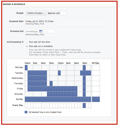facebook ad scheduling options