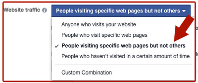 facebook ad website traffic targeting options