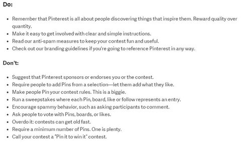 pinterest contest rules