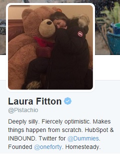 Laura Fitton's Twitter profile.