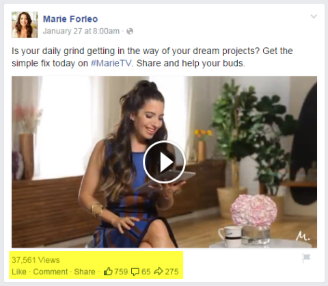 marie forleo video post on facebook