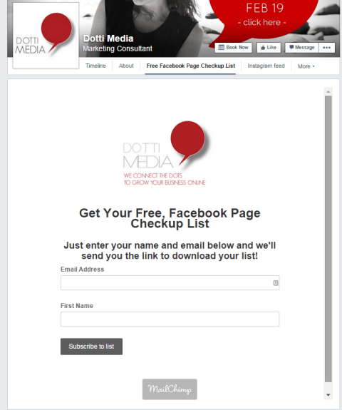 mailchimp facebook form