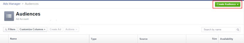 create new custom audience in facebook ads manager