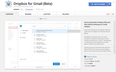 dropbox for Gmail